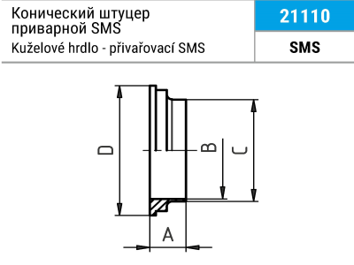 2111-sms 2111 – Конический штуцер приварной SMS Niob Fluid 3