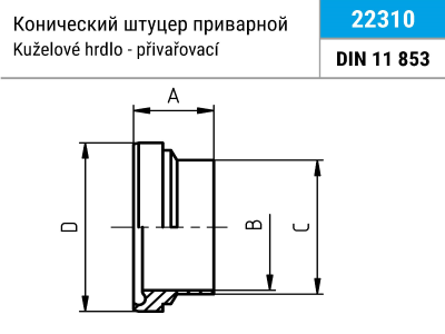 2231 2231 – Конический штуцер приварной Niob Fluid 3