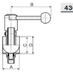 4301 Заслонка прямая (баттерфляй) С – С Niob Fluid