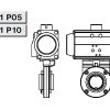 4301 Р10 Заслонка прямая с пневмоприводом Niob Fluid 1
