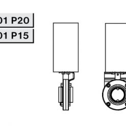 4301 Р15 Заслонка прямая с пневмоприводом Niob Fluid