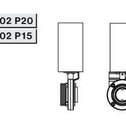 4302 Р15 Заслонка прямая с пневмоприводом Niob Fluid