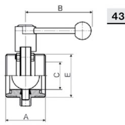 4303 Заслонка прямая (баттерфляй) Р – Р Niob Fluid
