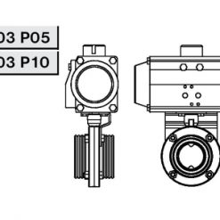 4304 Р10 Заслонка с горизонтальным пневмоприводом Niob Fluid