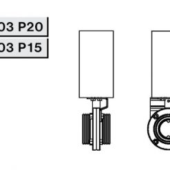 4303 Р15 Заслонка прямая с пневмоприводом Niob Fluid