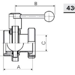 4304 Заслонка прямая (баттерфляй) К/М – Р Niob Fluid