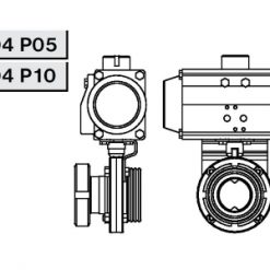 4304 Р05 Заслонка с горизонтальным  пневмоприводом Niob Fluid