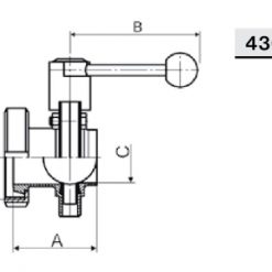 4305 Заслонка прямая (баттерфляй) К/М – С Niob Fluid