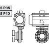4305 Р10 Заслонка прямая с пневмоприводом Niob Fluid 1