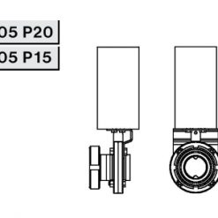 4305 Р15 Заслонка прямая с пневмоприводом Niob Fluid
