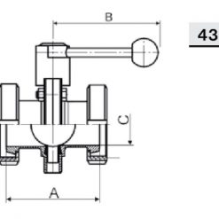 4306 Заслонка прямая (баттерфляй) К/М – К/М Niob Fluid