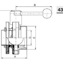 4307 А Заслонка прямая (баттерфляй) ПН – Р Niob Fluid