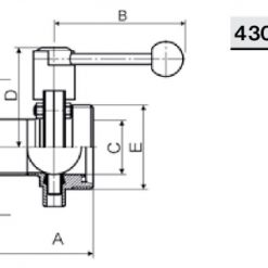 4307 В Заслонка прямая (баттерфляй) ПН – Р Niob Fluid