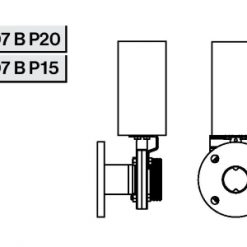 4307 А Р15 Заслонка прямая с пневмоприводом Niob Fluid