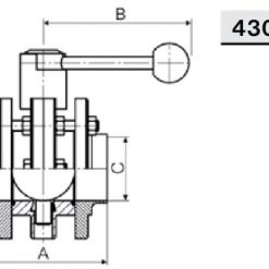 4308  Заслонка прямая (баттерфляй) ПН – ПН Niob Fluid