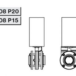 4308 Р15 Заслонка прямая с  пневмоприводом Niob Fluid
