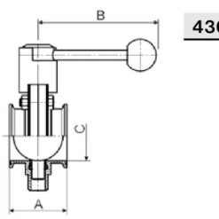 4309 Заслонка прямая Кламп – Кламп Niob Fluid
