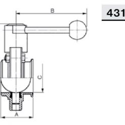 4310 Заслонка прямая С – Кламп Niob Fluid