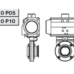 4310 Р05 Заслонка прямая с пневмоприводом Niob Fluid
