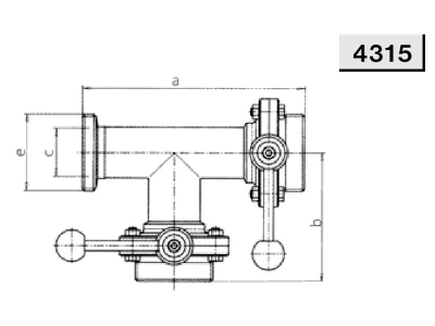 4315 4315 Заслонка трехходовая, двухфланцевая Р-Р-Р Niob Fluid 3