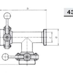 4316 Заслонка трехходовая, двухфланцевая Р-Р-Р Niob Fluid