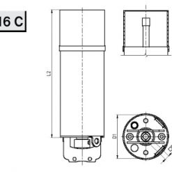 4416 C Пневмопривод 2-го действия с выдвижным валом Niob Fluid