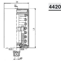 4420 D  Пневмопривод одинарного действия воздух-пружина Niob Fluid