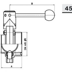 4502 Заслонка прямая Р – C, SMS Niob Fluid