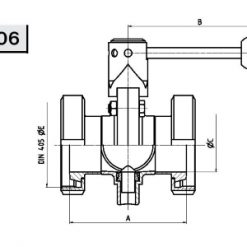 4506 Заслонка прямая К/М – К/М, SMS Niob Fluid