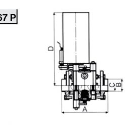 4567 P Затвор лекажный C-C,  пневмо Niob Fluid