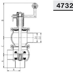 4732 C Седельный клапан передвижной С – С – С, тип LL Niob Fluid