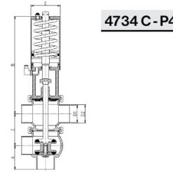 4734 С – Р45 Седельный клапан, тип TL, пневмо Niob Fluid