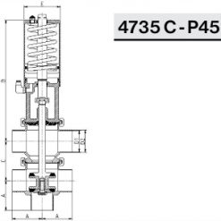 4735 С – Р45 Седельный клапан, тип TТ, пневмо Niob Fluid