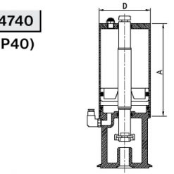 4740 (Р40) Вертикальный пневмопривод Niob Fluid