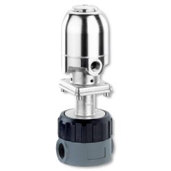 Пластиковый седельный регулировочный клапан с пневмоприводом GEMU 565